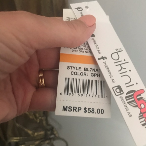 New Bikini lab bronze metallic one peice cut out size small swimsuit - Picture 5 of 8